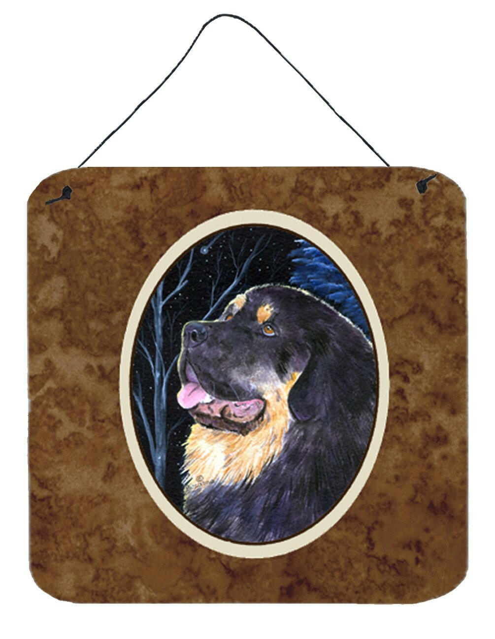 Starry Night Tibetan Mastiff Aluminium Metal Wall or Door Hanging Prints by Caroline's Treasures