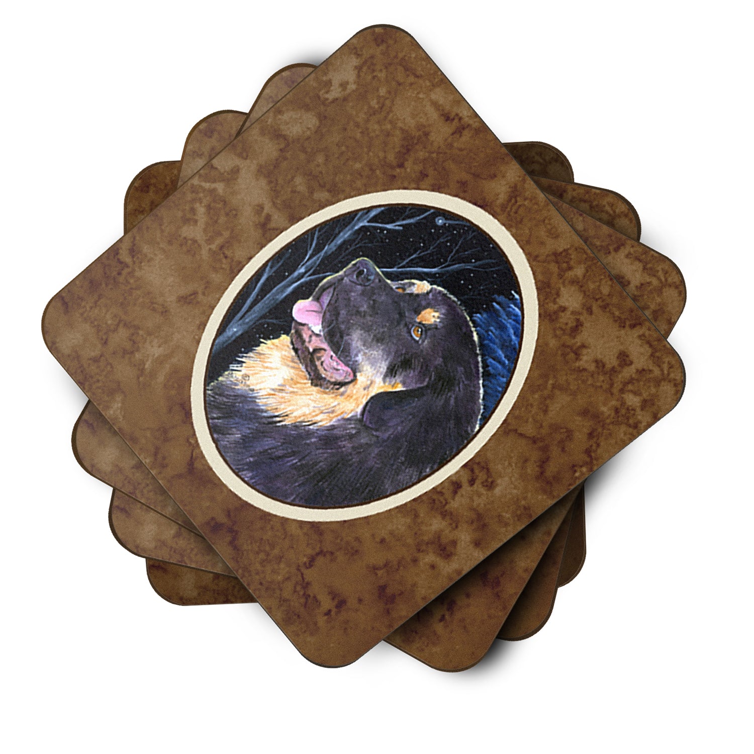 Starry Night Tibetan Mastiff Foam Coasters Set of 4 - the-store.com