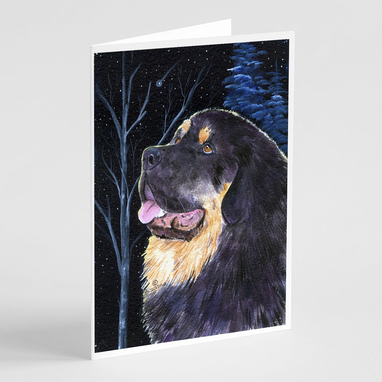 Buy this Starry Night Tibetan Mastiff Greeting Cards and Envelopes Pack of 8