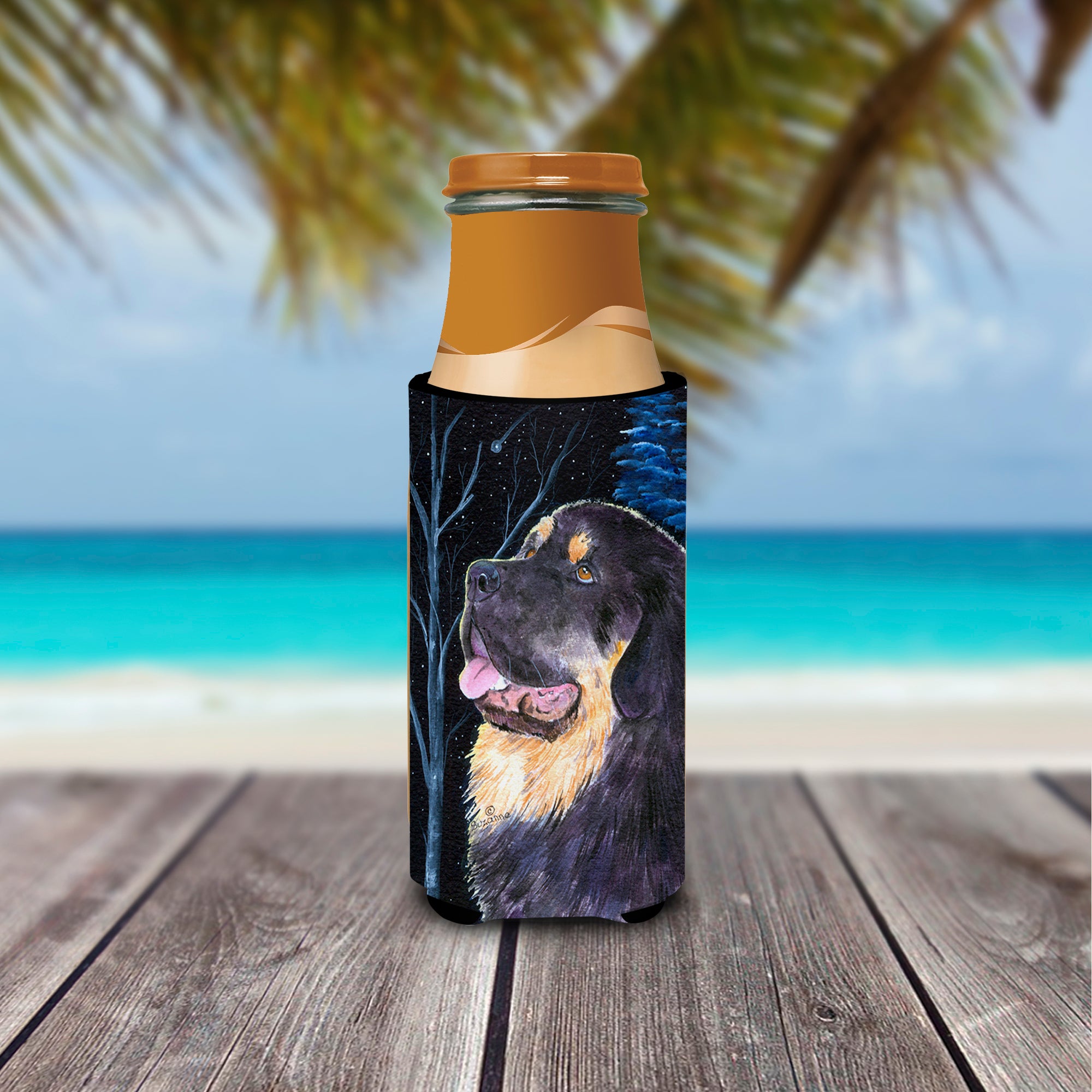 Starry Night Tibetan Mastiff Ultra Beverage Insulators for slim cans SS8552MUK.