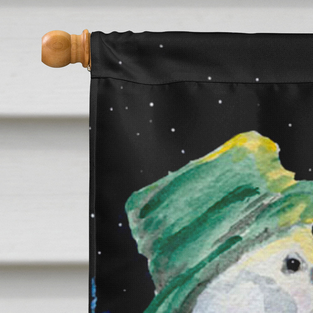 Snowman with Lakeland Terrier Flag Canvas House Size  the-store.com.