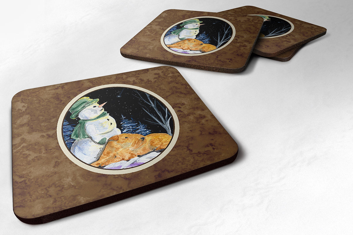 Snowman with Lakeland Terrier Foam Coasters Set of 4 - the-store.com