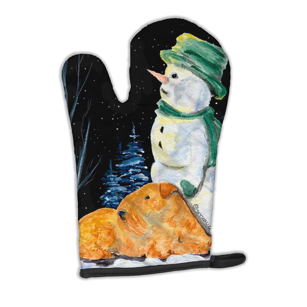 Snowman with Lakeland Terrier Oven Mitt SS8555OVMT  the-store.com.