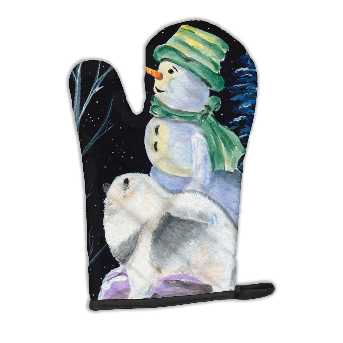 Snowman with Keeshond Oven Mitt SS8557OVMT  the-store.com.