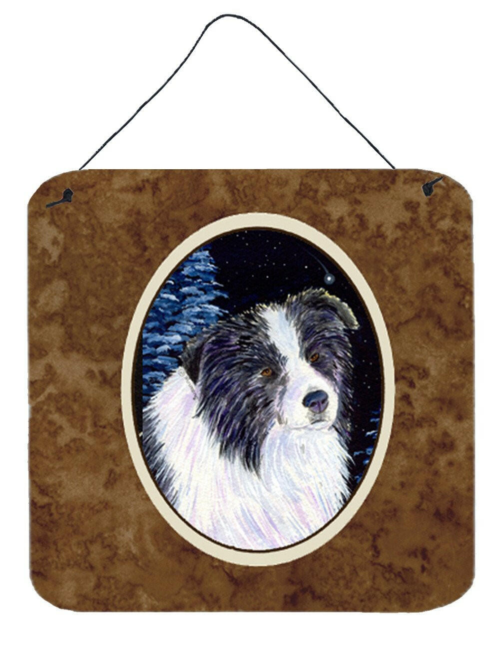 Starry Night Border Collie Aluminium Metal Wall or Door Hanging Prints by Caroline's Treasures