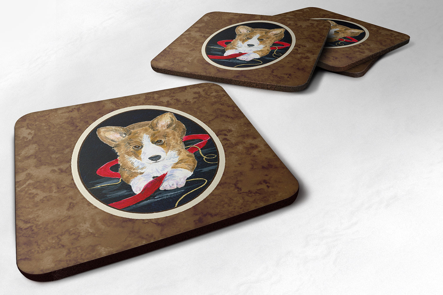 Set of 4 Corgi Foam Coasters - the-store.com