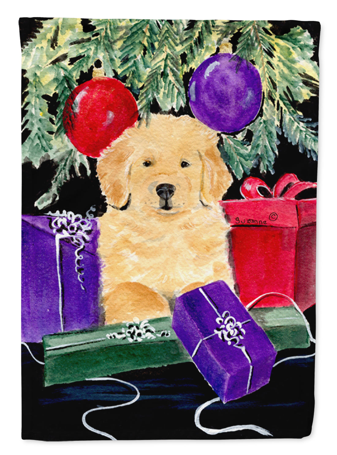 Golden Retriever Flag Canvas House Size  the-store.com.