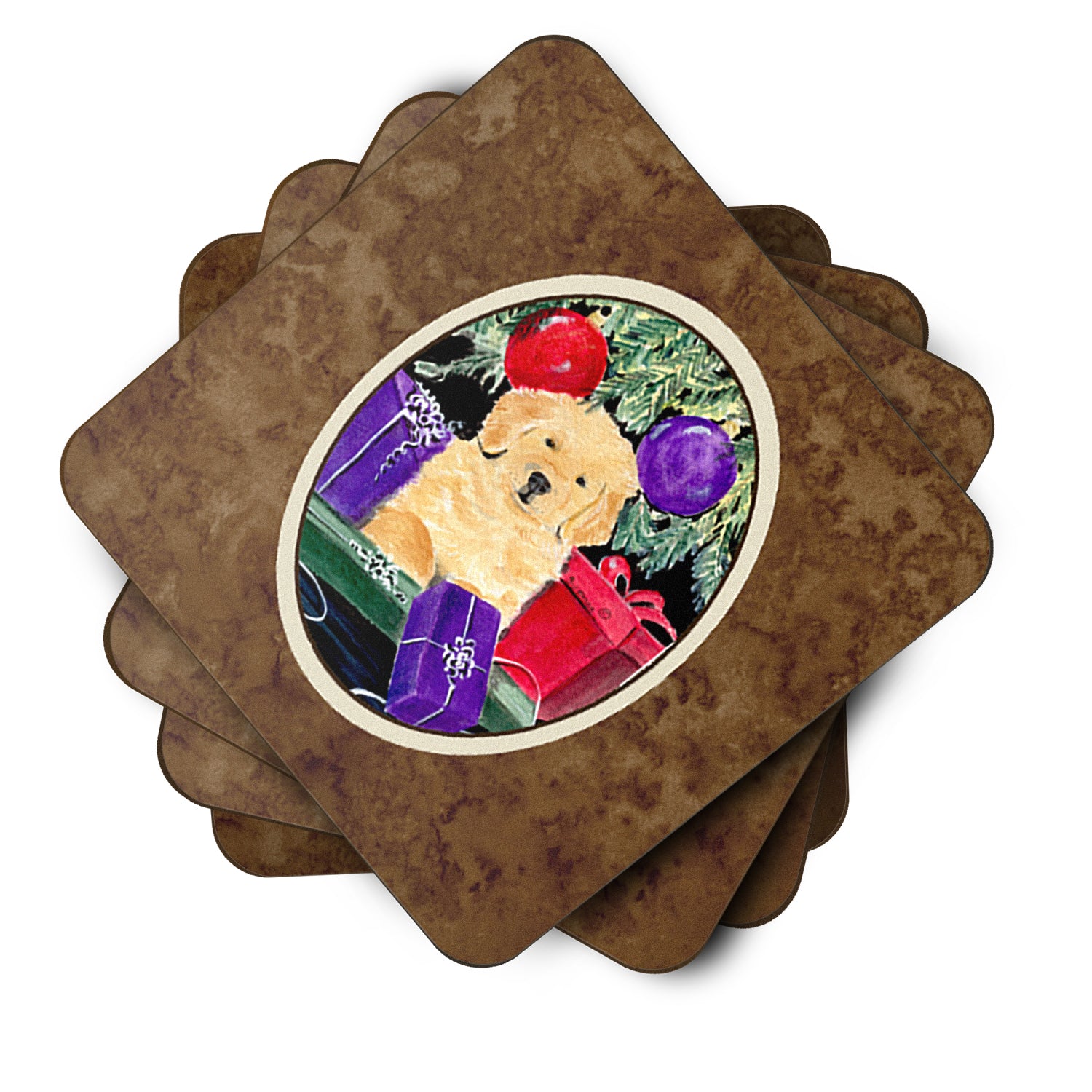 Set of 4 Golden Retriever Foam Coasters - the-store.com