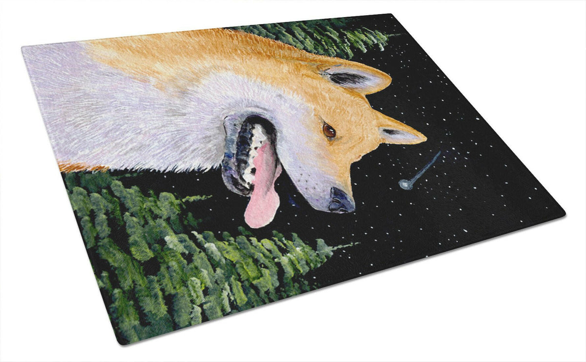 Shiba Inu Glass Cutting Board Large by Caroline&#39;s Treasures