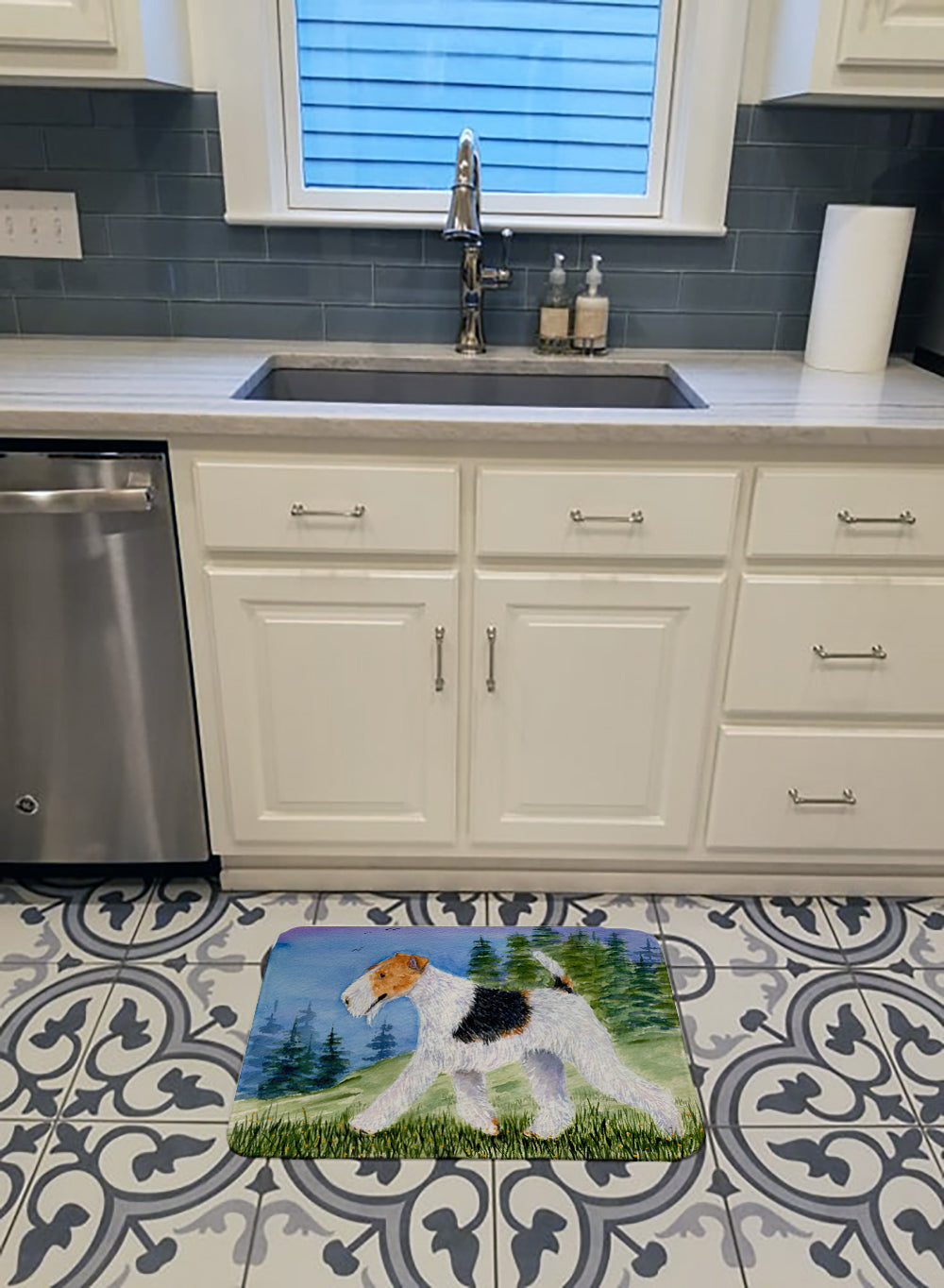 Fox Terrier Machine Washable Memory Foam Mat SS8599RUG - the-store.com