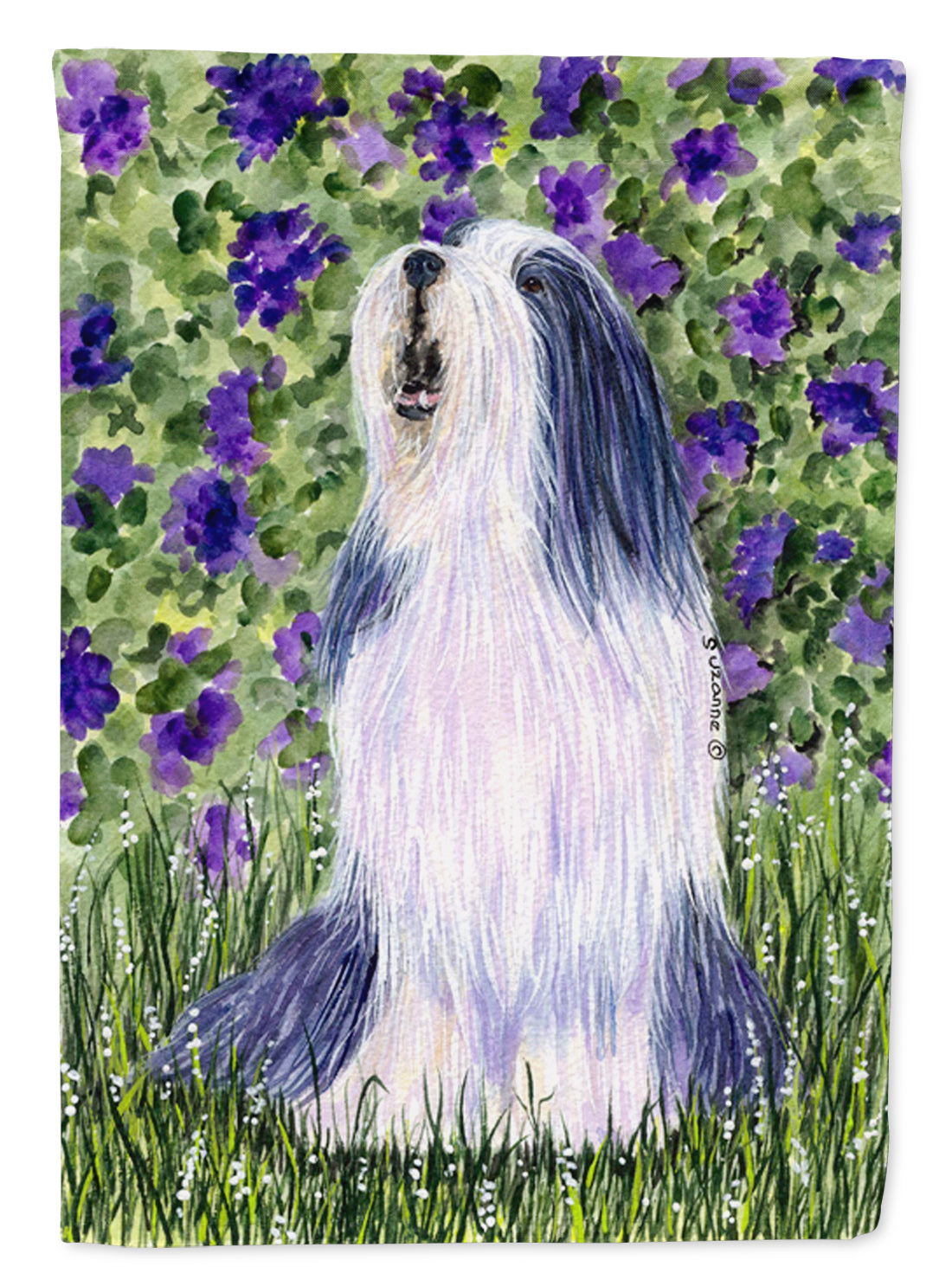 Bearded Collie Flag Canvas House Size  the-store.com.