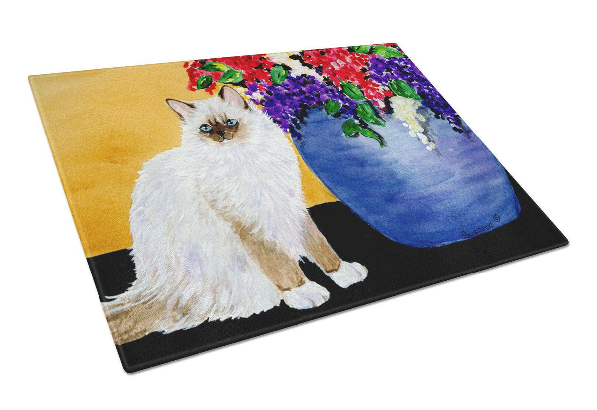 Cat - Ragdoll Glass Cutting Board Large by Caroline&#39;s Treasures