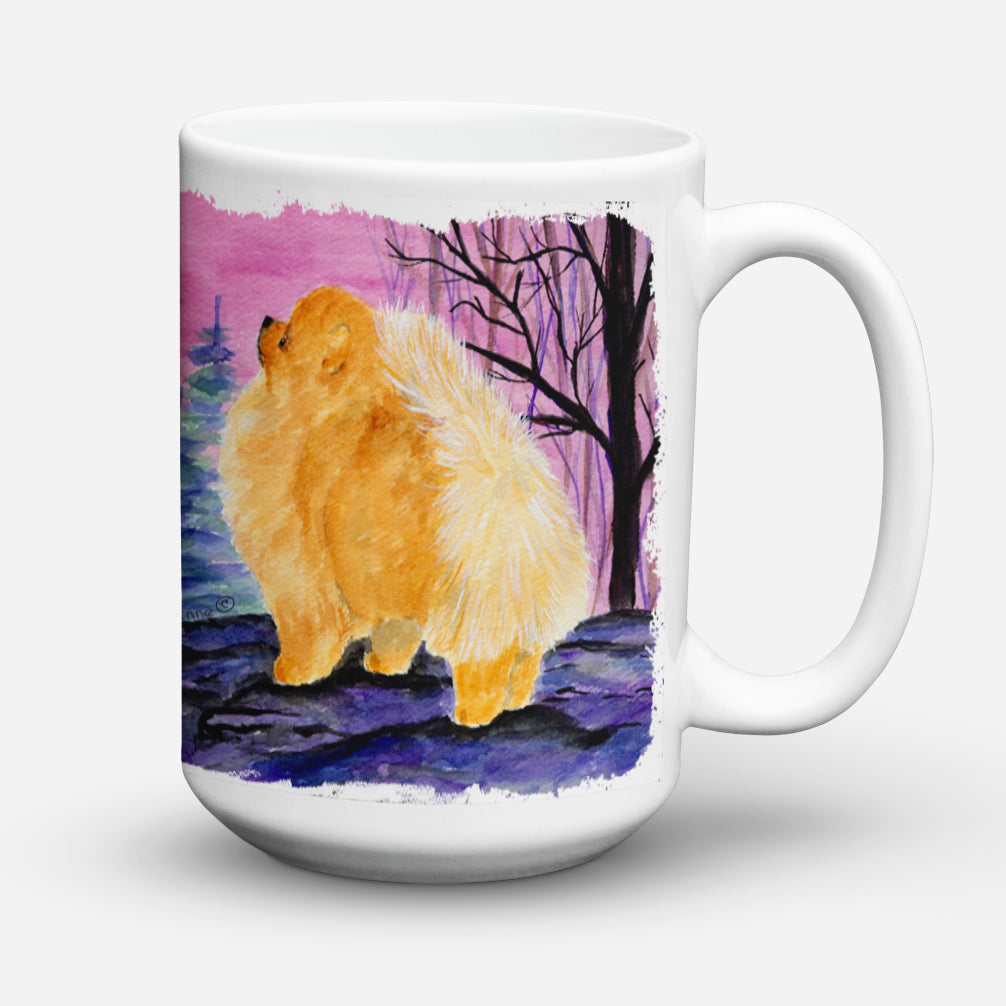 Pomeranian Dishwasher Safe Microwavable Ceramic Coffee Mug 15 ounce SS8606CM15  the-store.com.