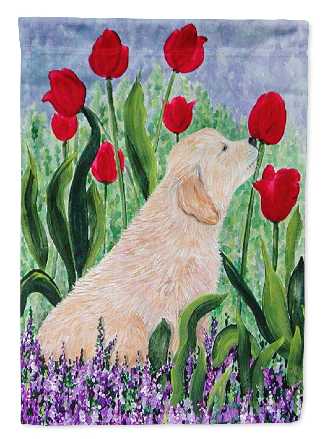 Golden Retriever Flag Canvas House Size  the-store.com.