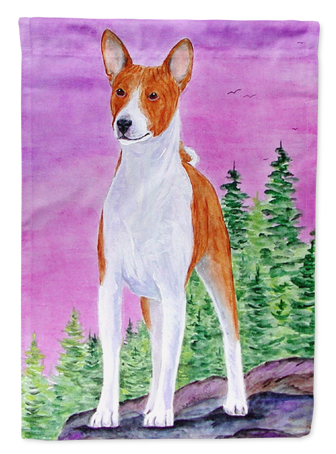 Basenji Flag Canvas House Size  the-store.com.