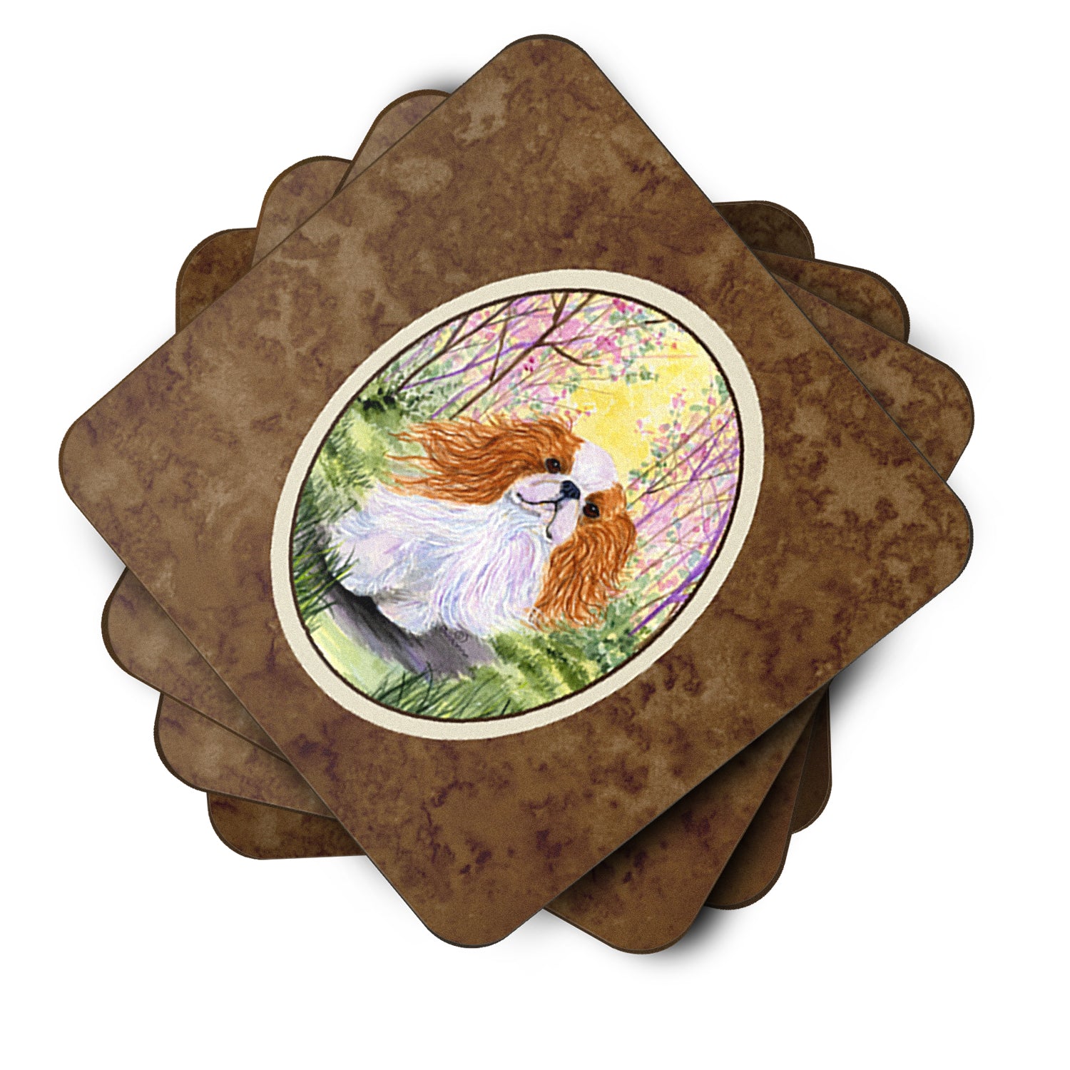 Set of 4 English Toy Spaniel Foam Coasters - the-store.com