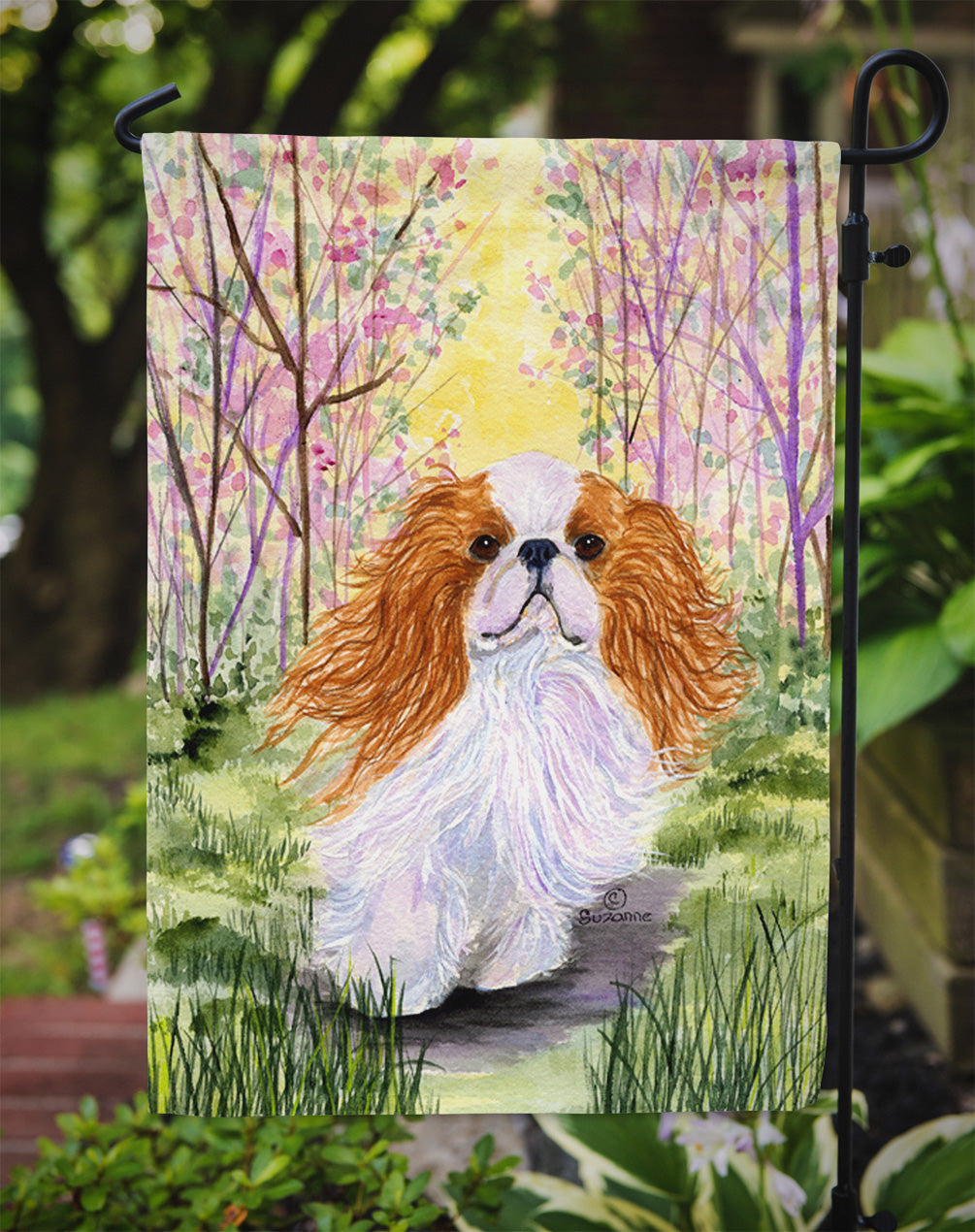 English Toy Spaniel Flag Garden Size.