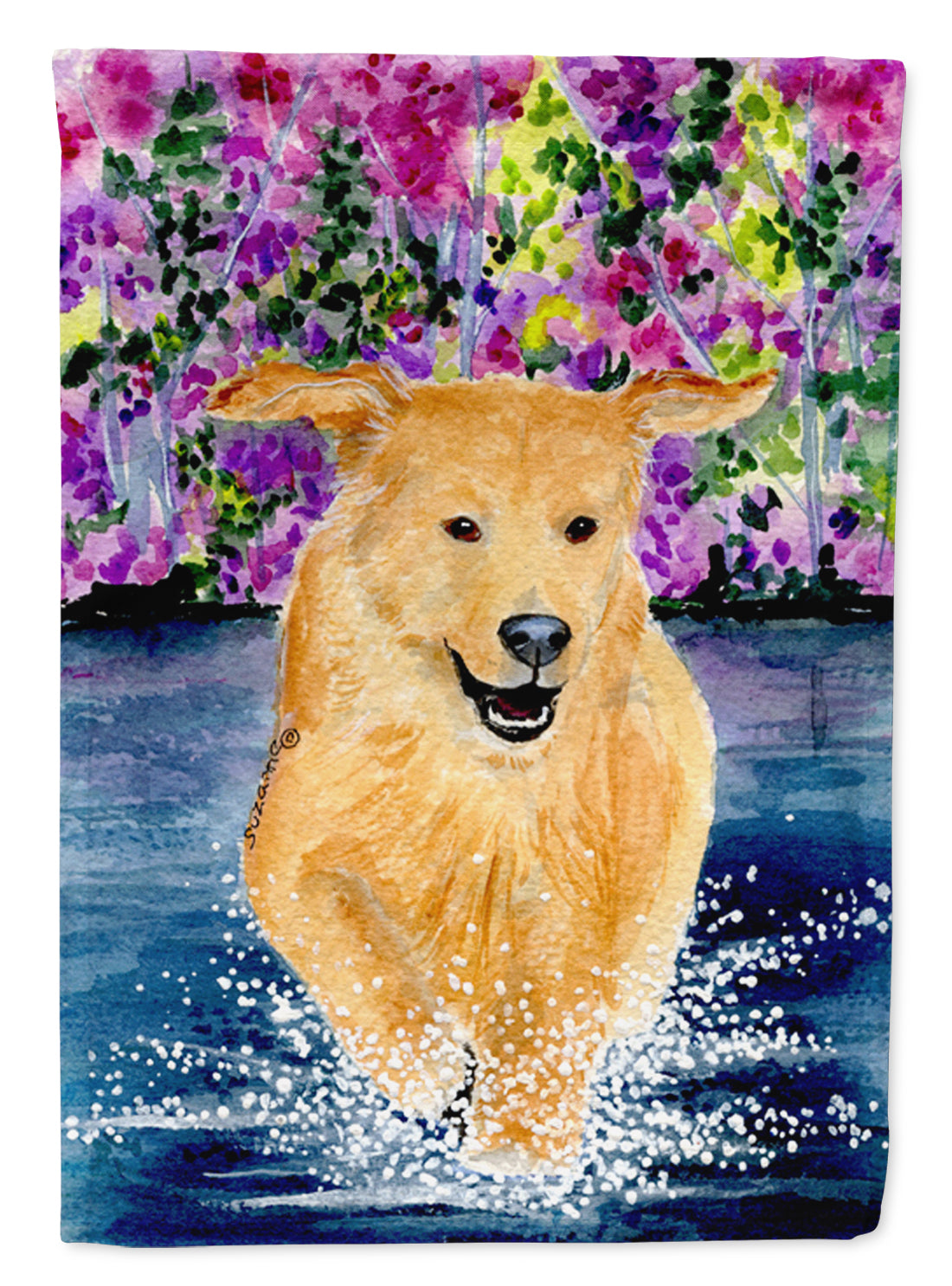 Golden Retriever Flag Canvas House Size  the-store.com.