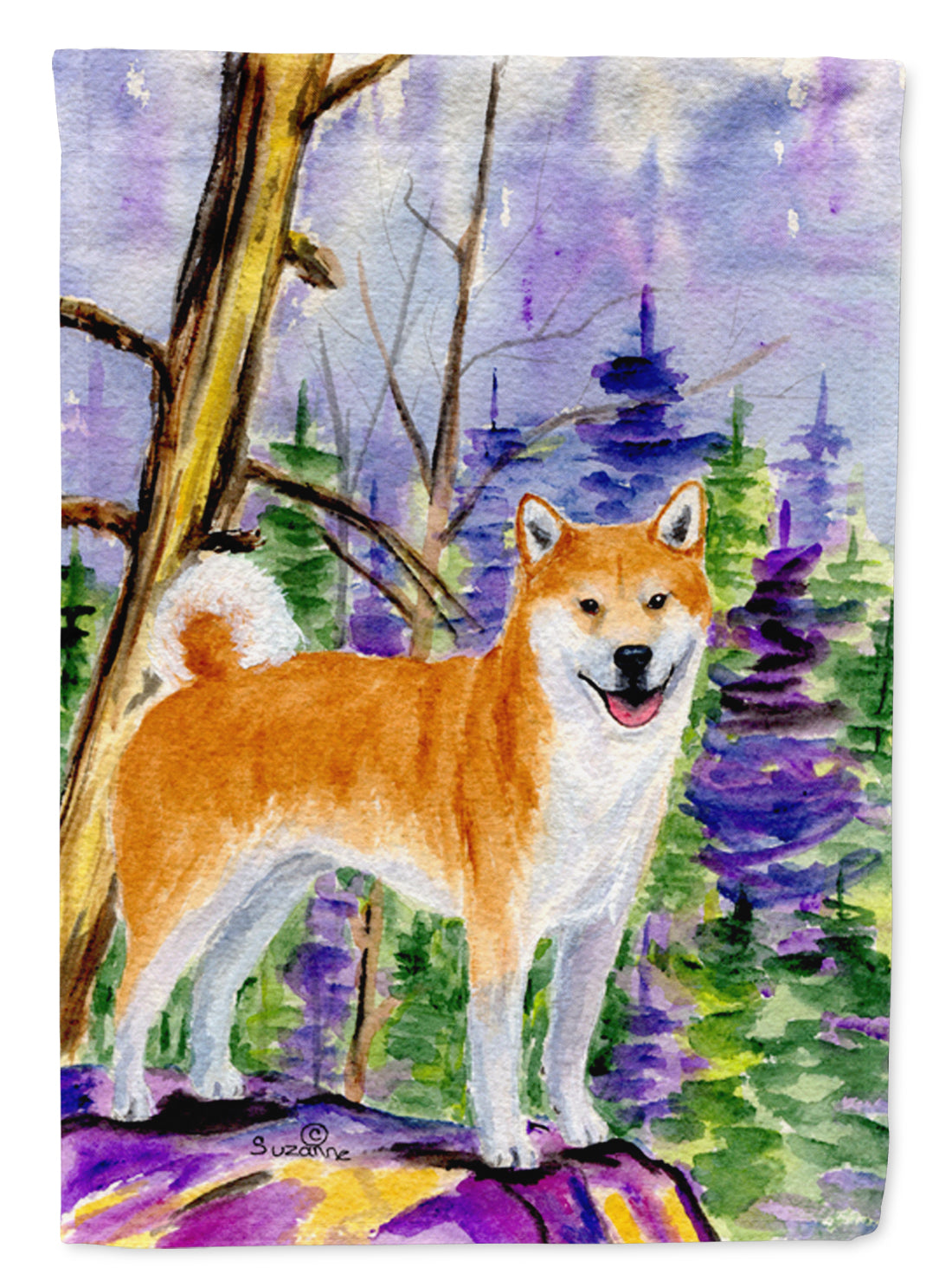 Shiba Inu Flag Garden Size.