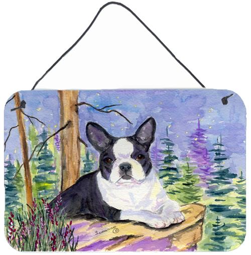 Boston Terrier Indoor Aluminium Metal Wall or Door Hanging Prints by Caroline's Treasures