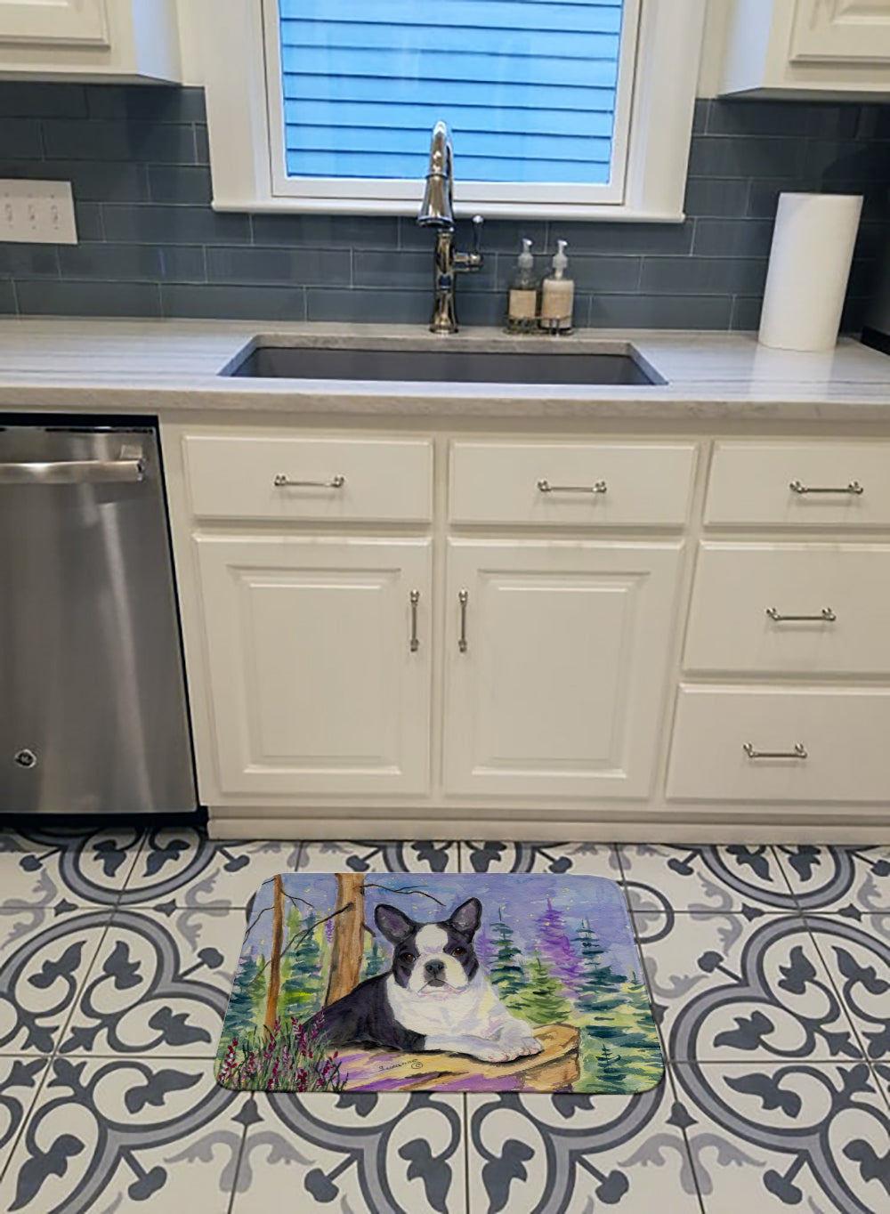 Boston Terrier Machine Washable Memory Foam Mat SS8638RUG - the-store.com