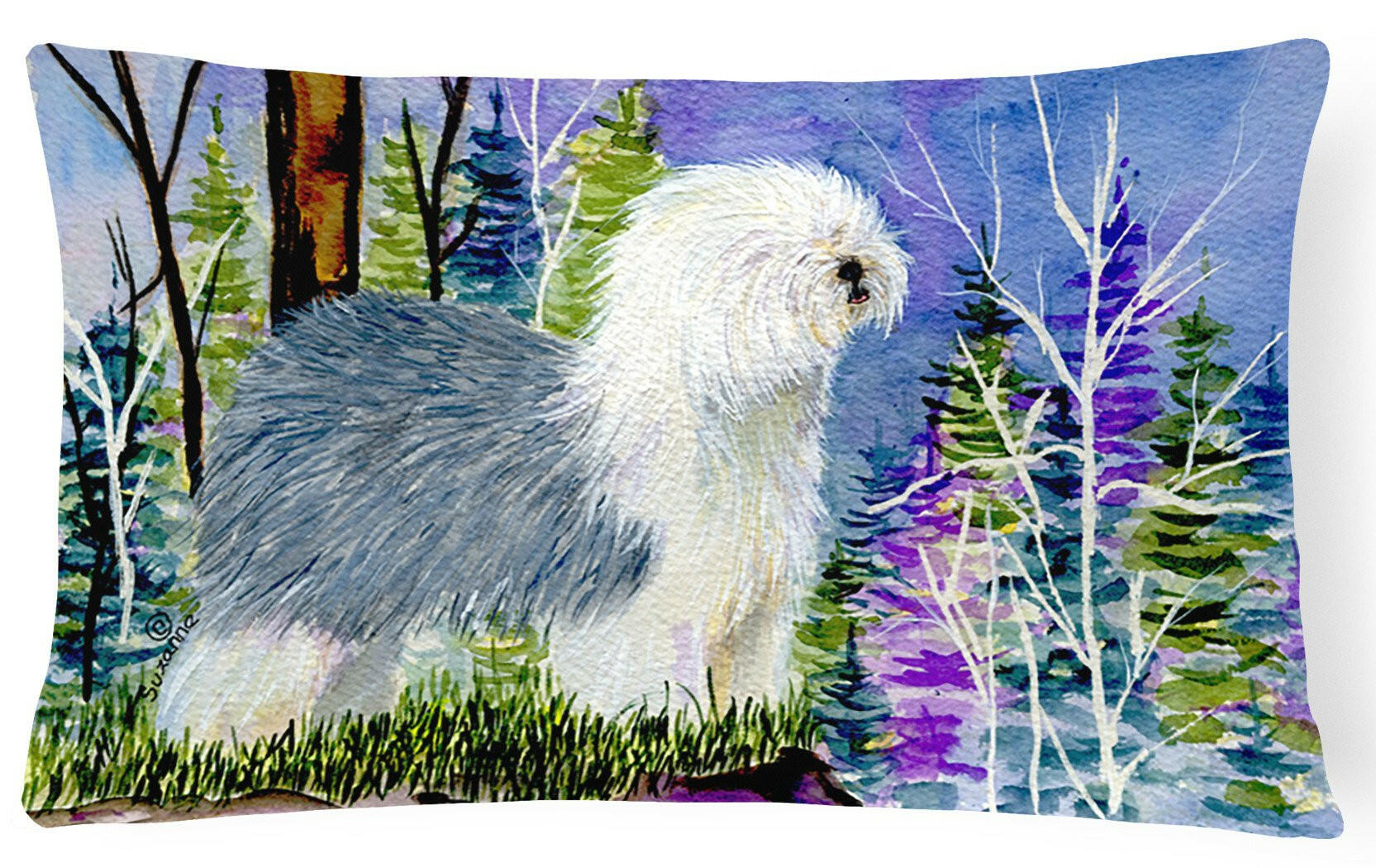 Old English Sheepdog Decorative   Canvas Fabric Pillow by Caroline's Treasures