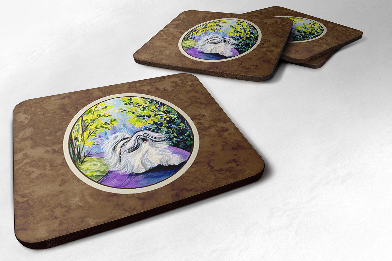 Set of 4 Tibetan Terrier Foam Coasters - the-store.com