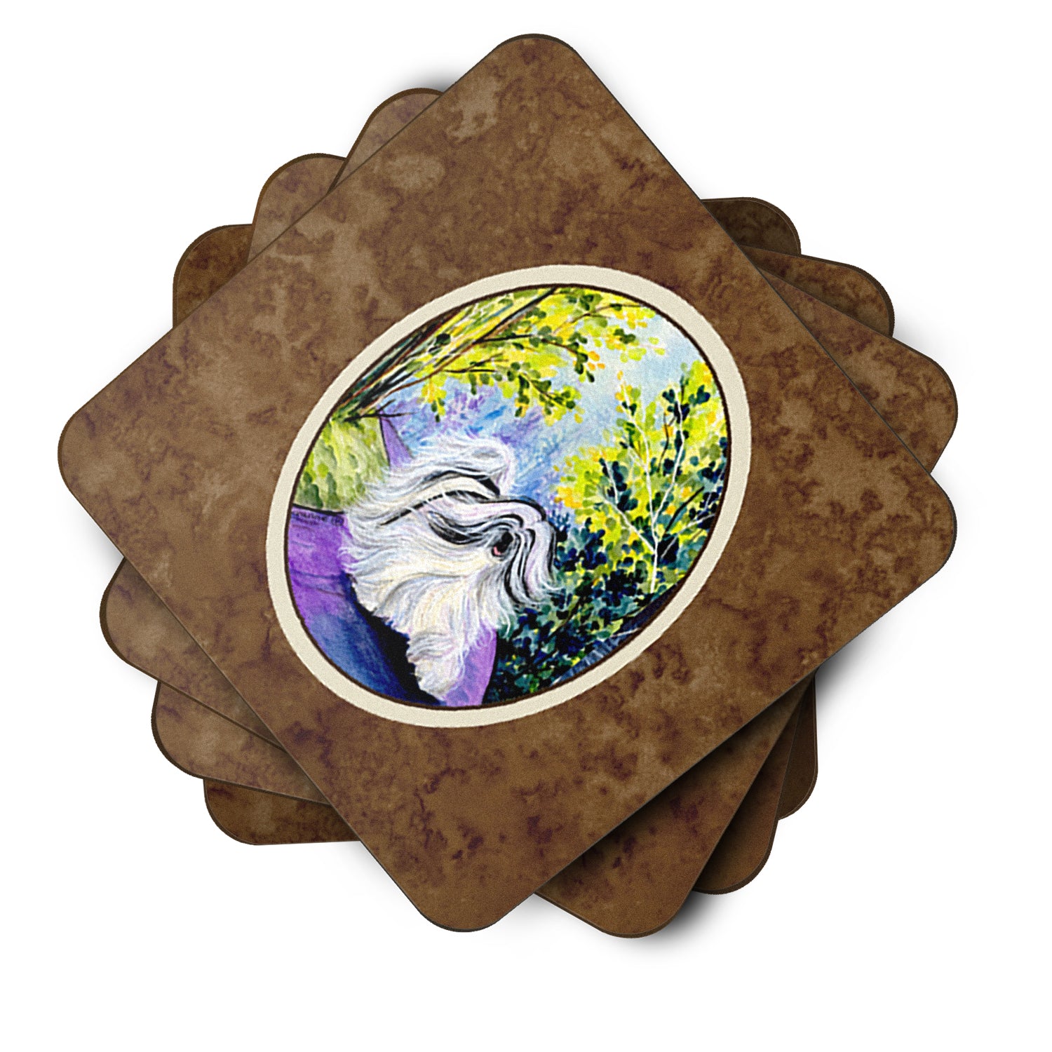 Set of 4 Tibetan Terrier Foam Coasters - the-store.com