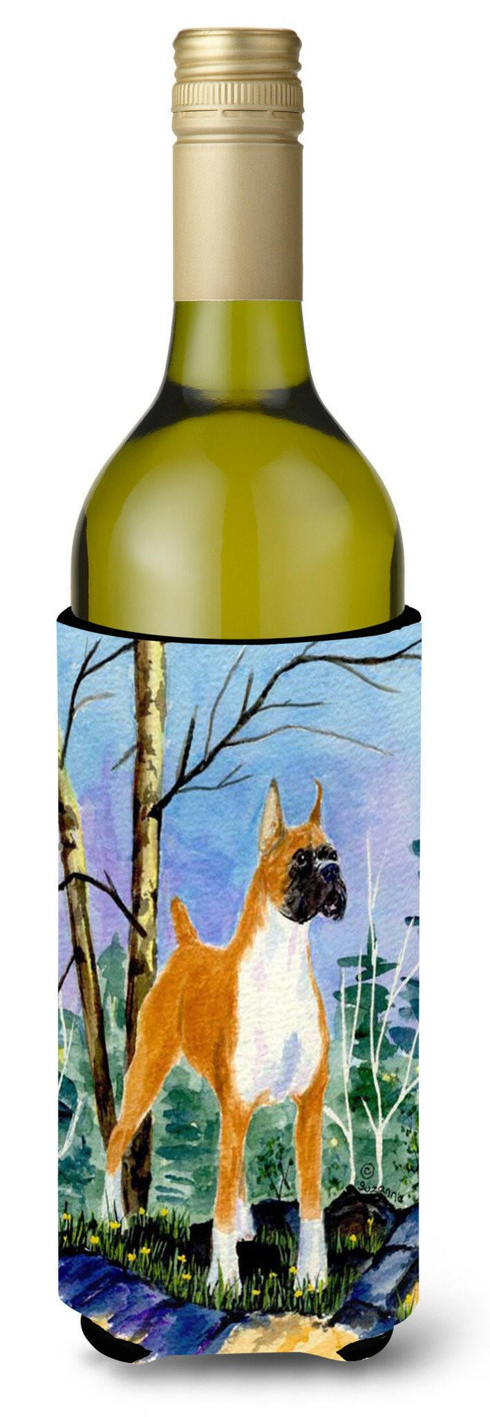 Boxer Wine Bottle Beverage Insulator Beverage Insulator Hugger SS8650LITERK by Caroline's Treasures