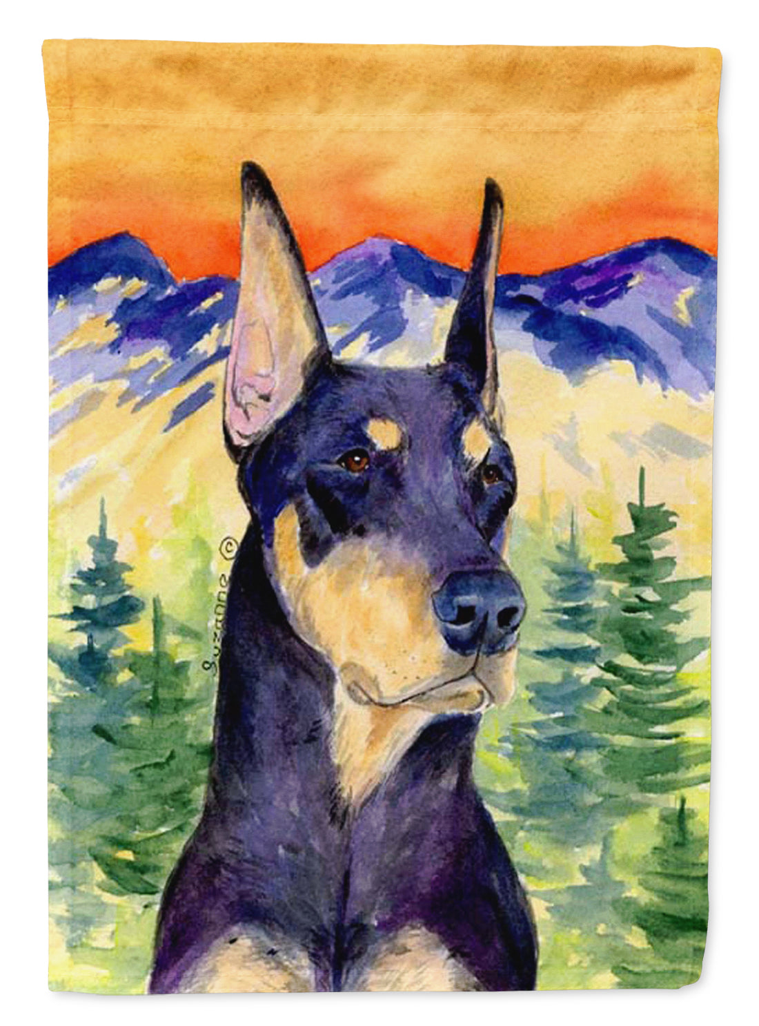 Doberman Flag Canvas House Size  the-store.com.