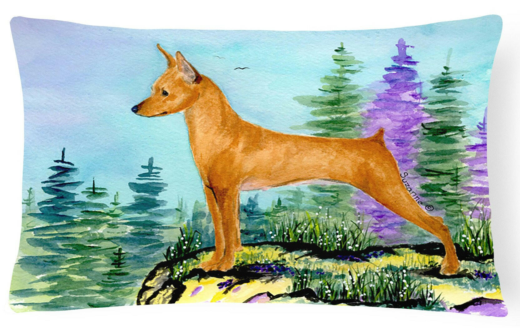 Min Pin Decorative   Canvas Fabric Pillow by Caroline's Treasures