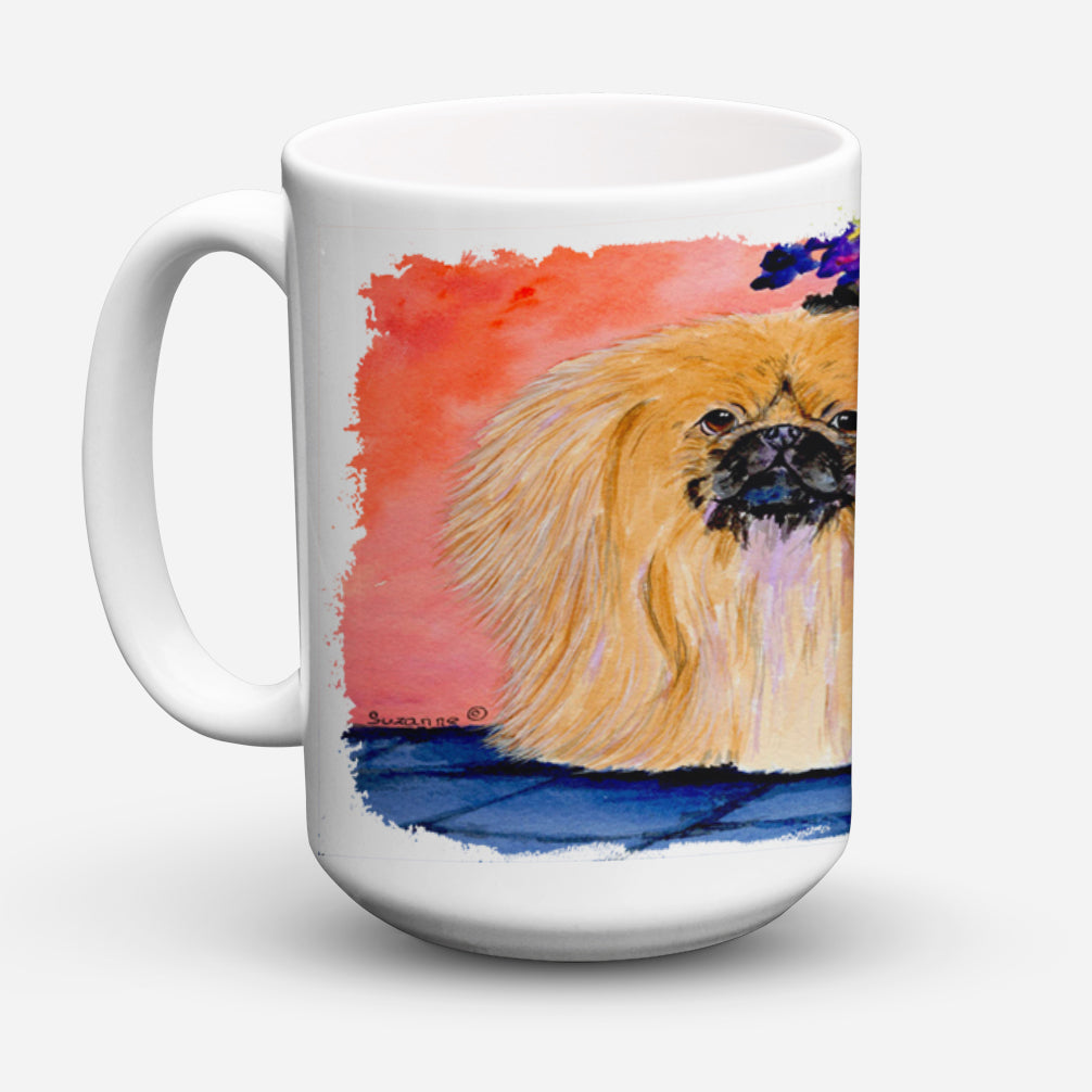 Pekingese Dishwasher Safe Microwavable Ceramic Coffee Mug 15 ounce SS8661CM15  the-store.com.