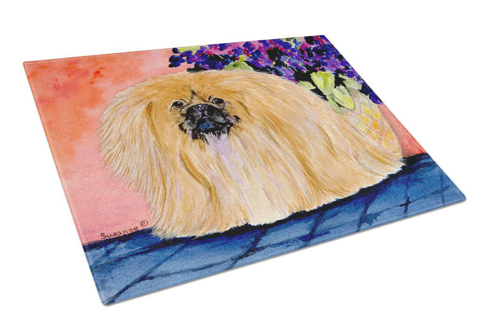 Pekingese Glass Cutting Board Large by Caroline's Treasures