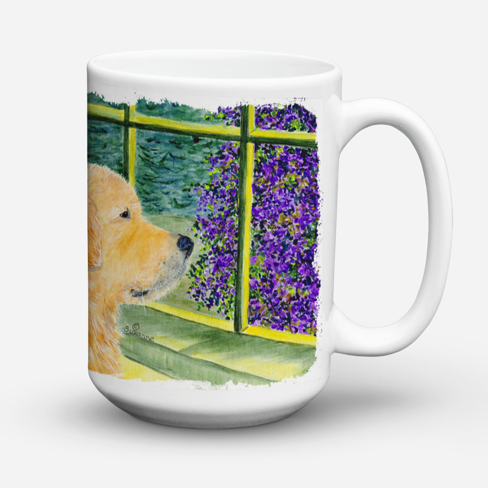 Golden Retriever Dishwasher Safe Microwavable Ceramic Coffee Mug 15 ounce SS8680CM15  the-store.com.