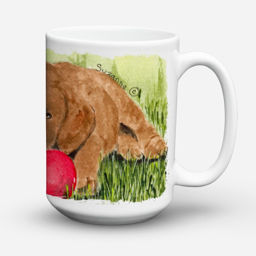 Curly Coated Retriever Dishwasher Safe Microwavable Ceramic Coffee Mug 15 ounce SS8684CM15  the-store.com.