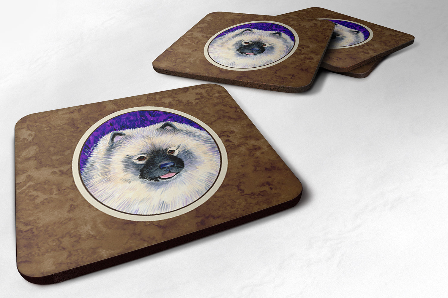 Set of 4 Keeshond Foam Coasters - the-store.com