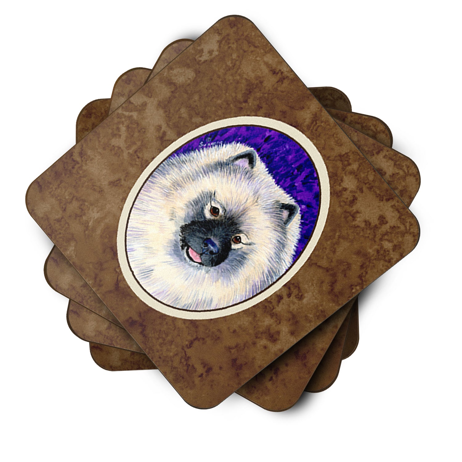 Set of 4 Keeshond Foam Coasters - the-store.com