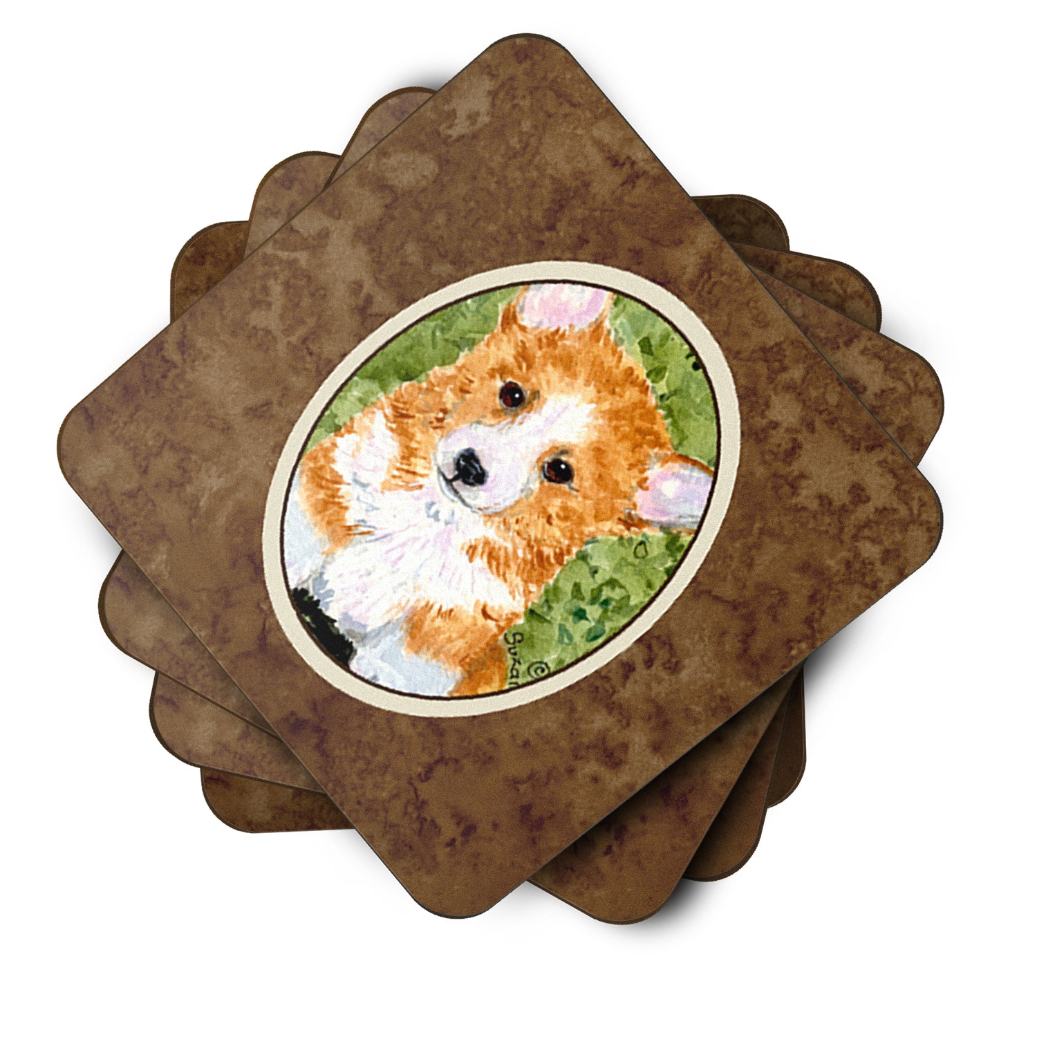 Set of 4 Corgi Foam Coasters - the-store.com