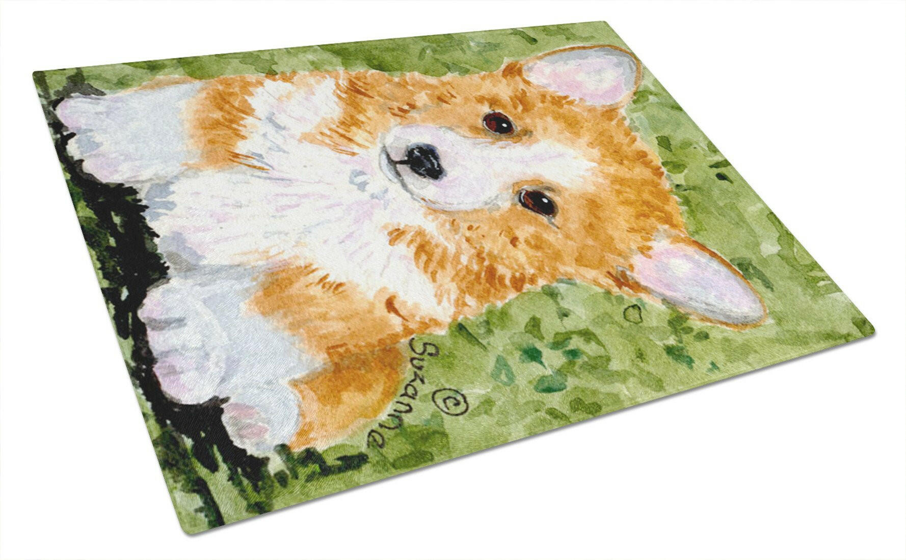 Corgi Glass Cutting Board Large by Caroline's Treasures