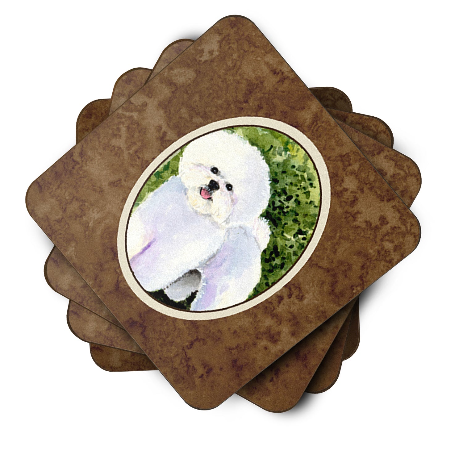 Set of 4 Bichon Frise Foam Coasters - the-store.com