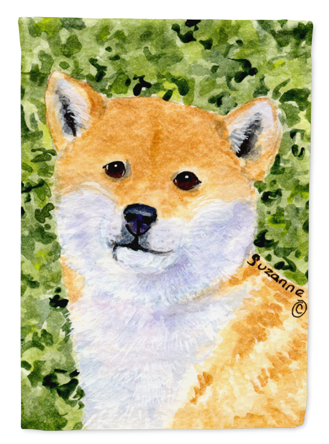 Shiba Inu Flag Garden Size.