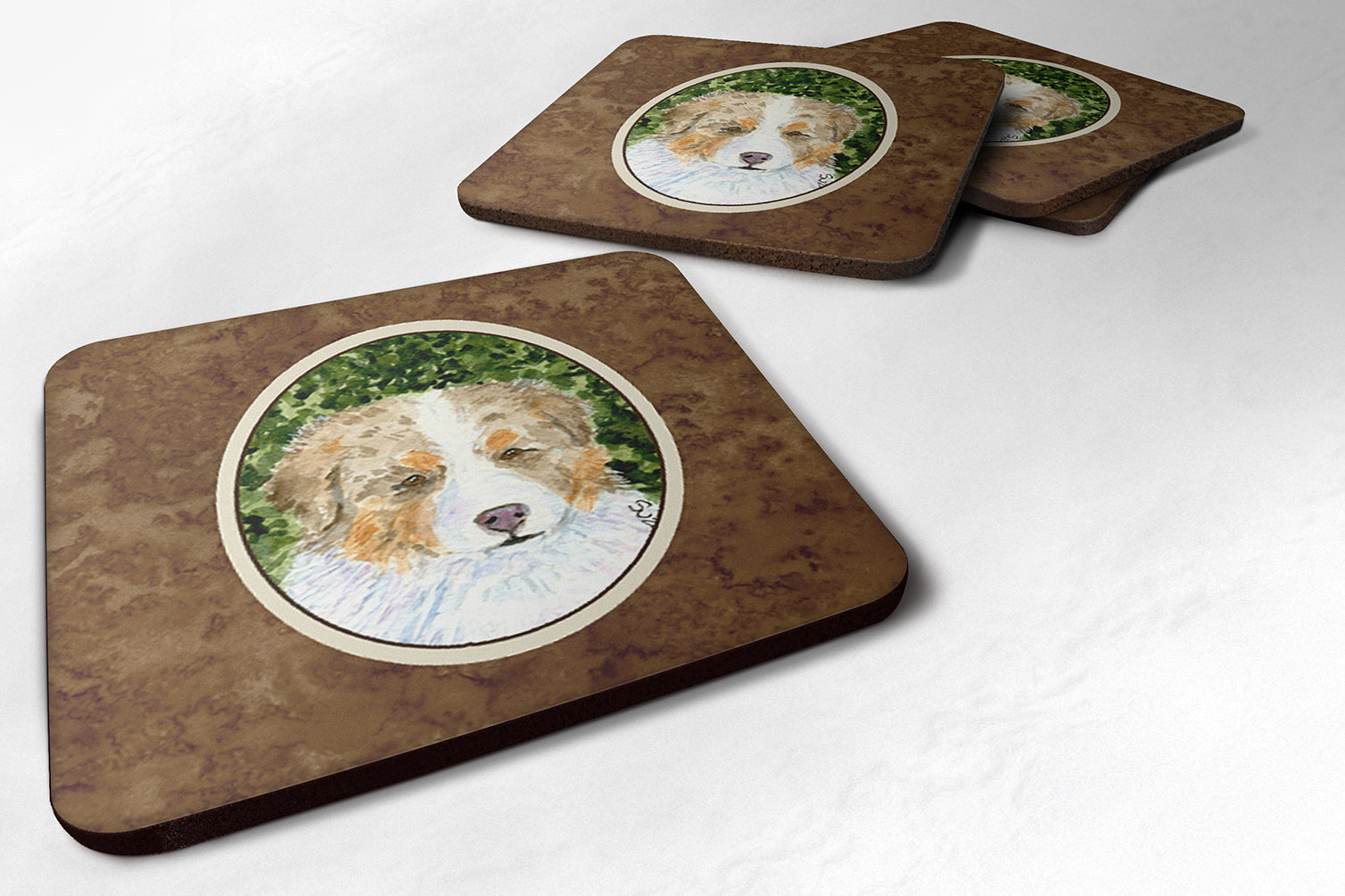 Set of 4 Australian Shepherd Foam Coasters - the-store.com