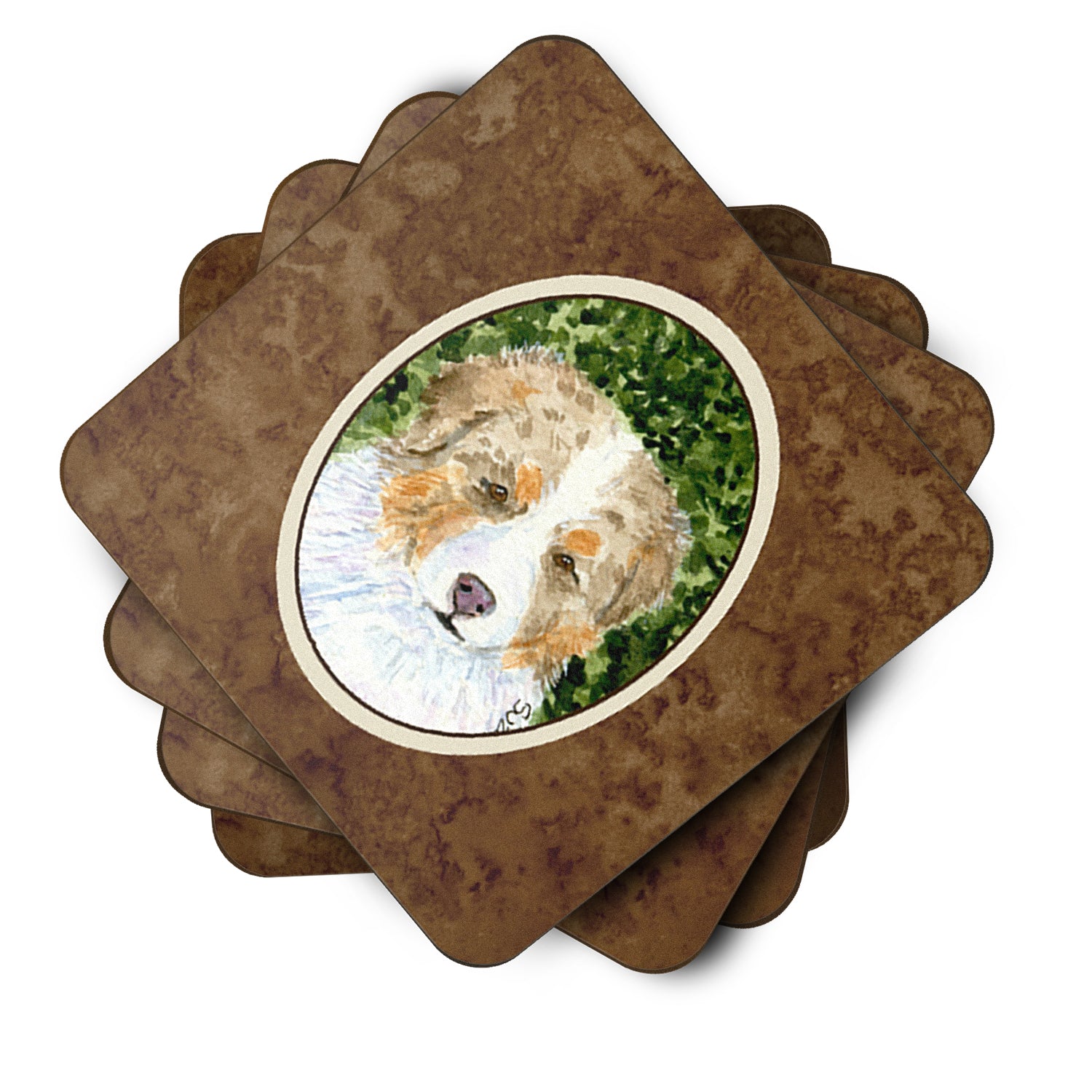 Set of 4 Australian Shepherd Foam Coasters - the-store.com