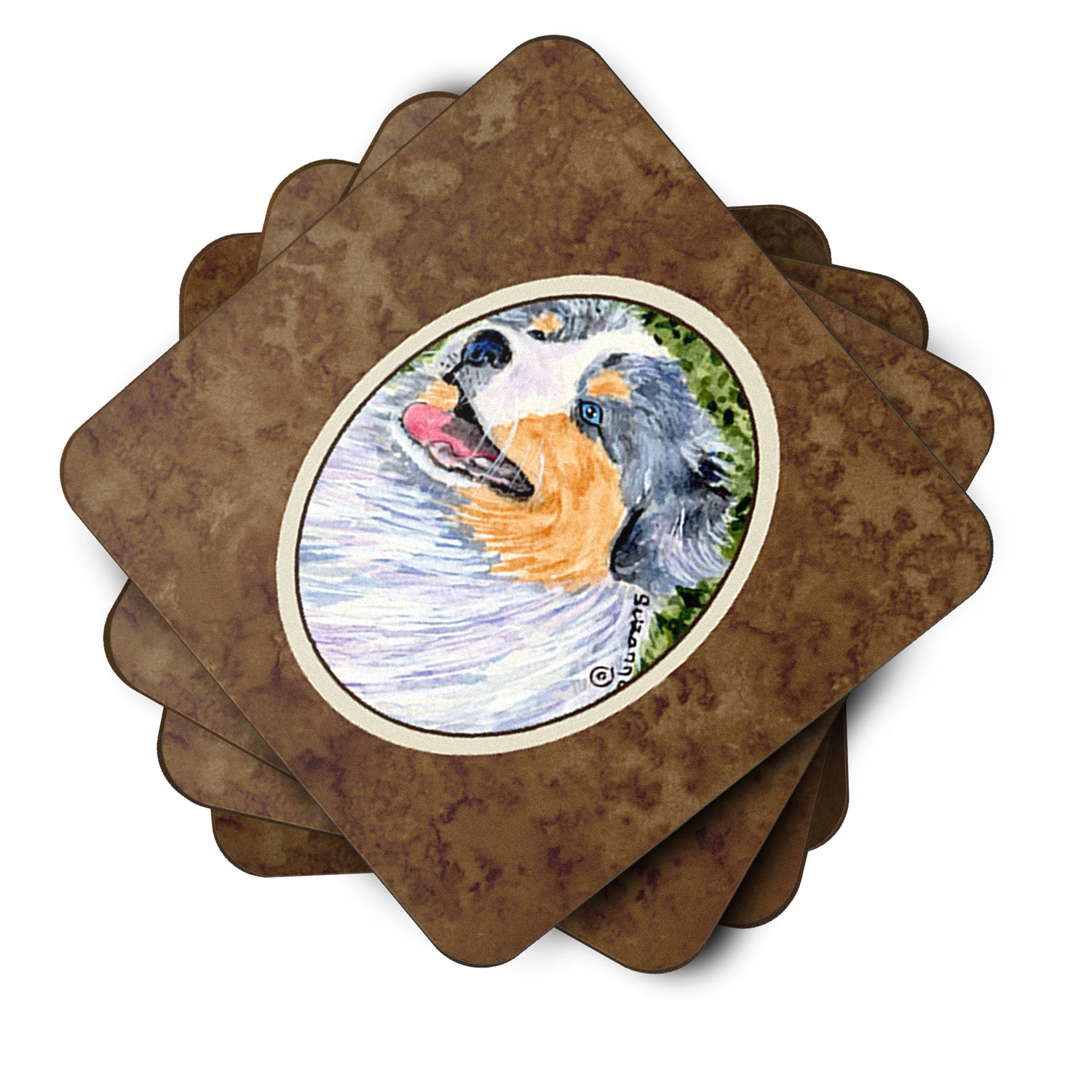 Set of 4 Australian Shepherd Foam Coasters - the-store.com