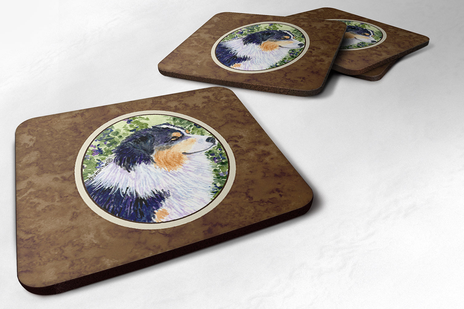 Set of 4 Australian Shepherd Foam Coasters - the-store.com