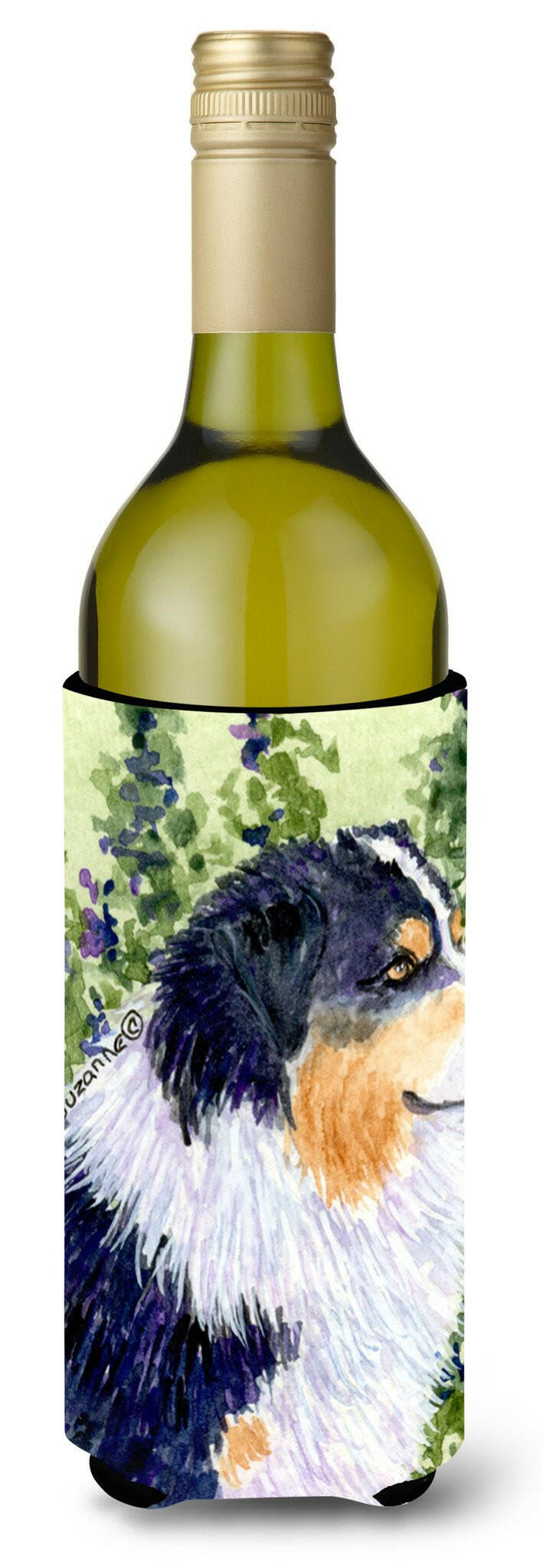 Australian Shepherd Wine Bottle Beverage Insulator Beverage Insulator Hugger SS8737LITERK by Caroline's Treasures