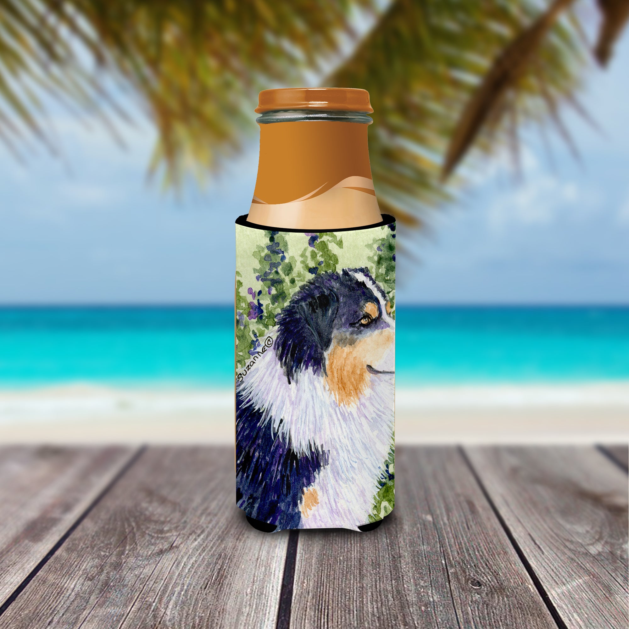 Australian Shepherd Ultra Beverage Insulators for slim cans SS8737MUK.