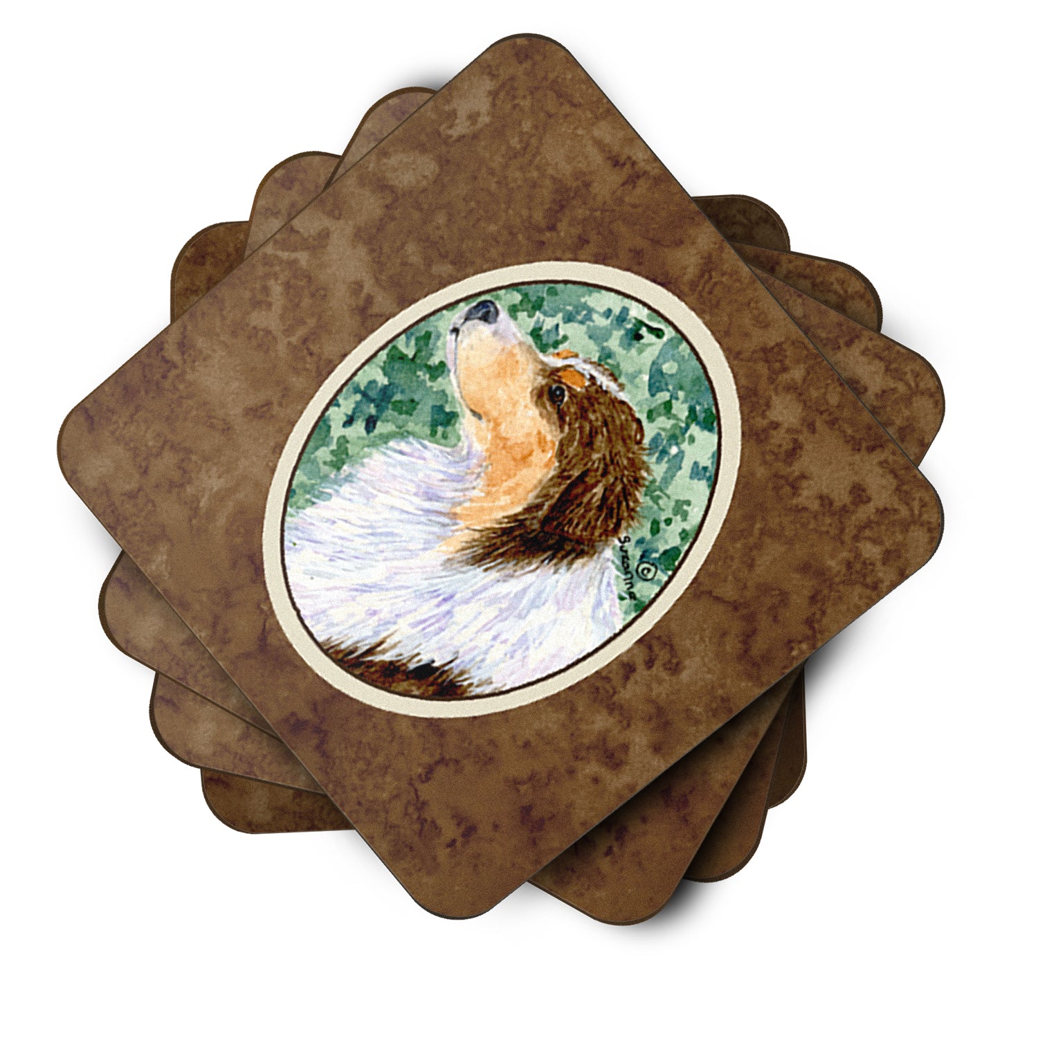 Set of 4 Australian Shepherd Foam Coasters - the-store.com