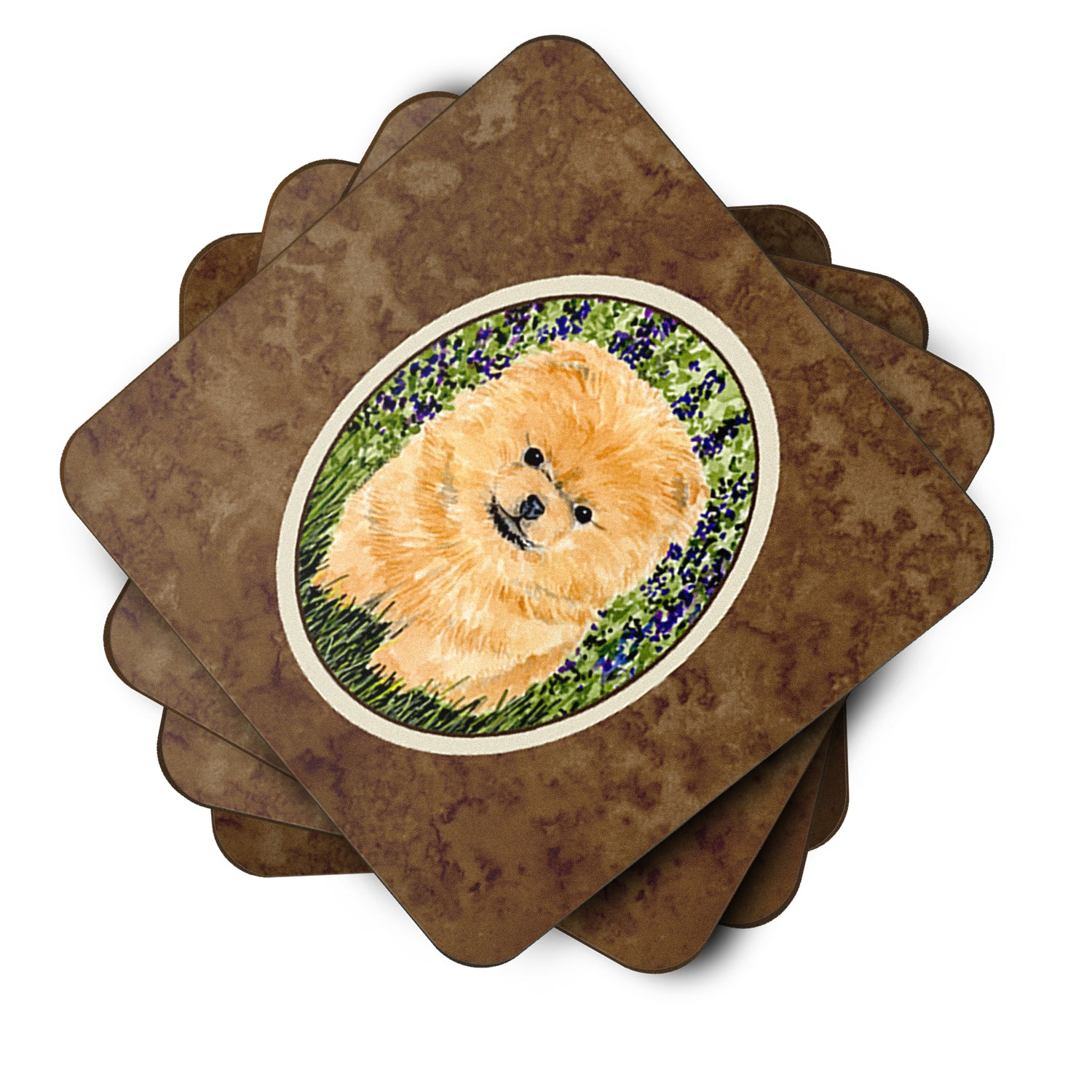 Set of 4 Pomeranian Foam Coasters - the-store.com