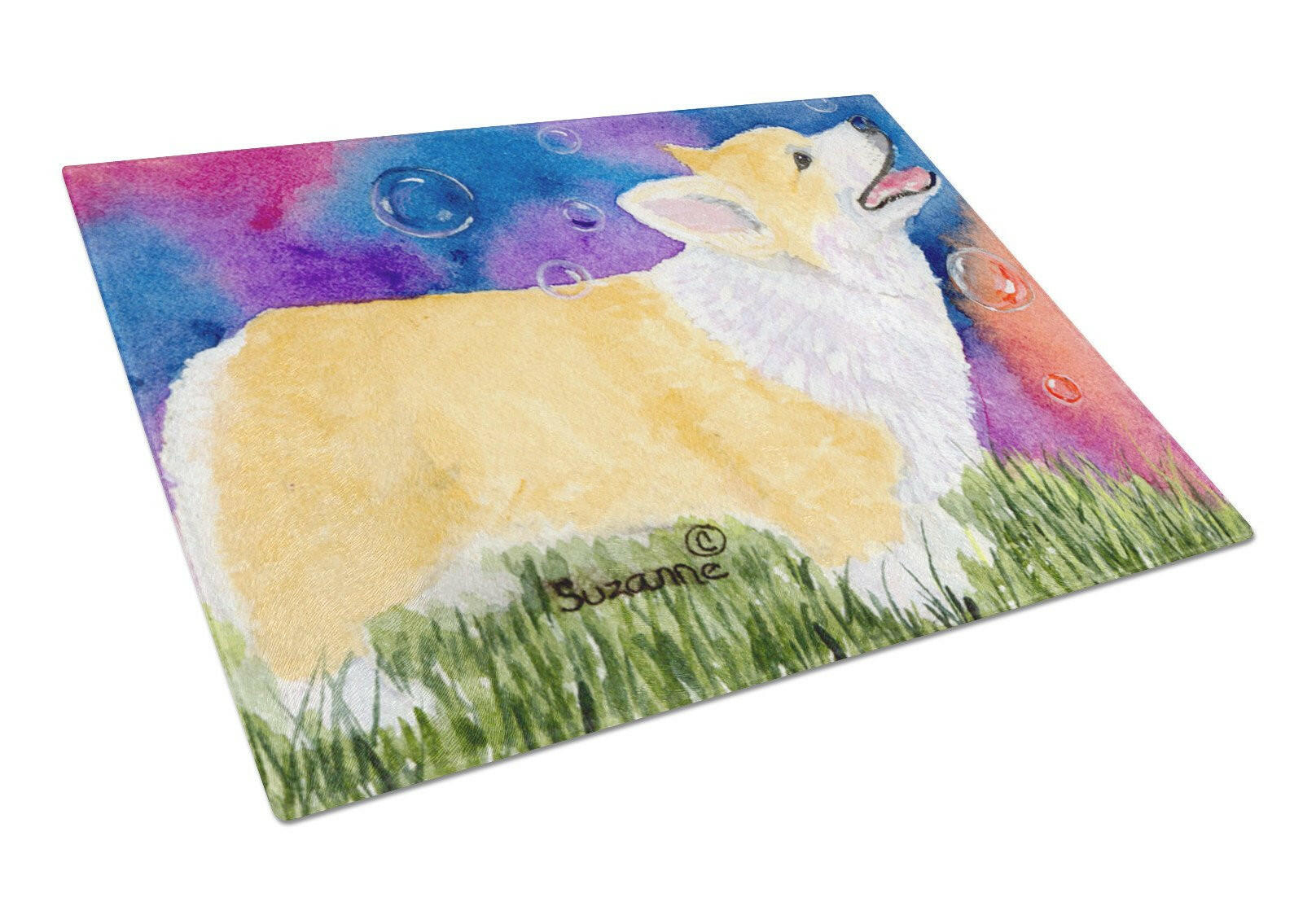 Corgi Glass Cutting Board Large by Caroline's Treasures